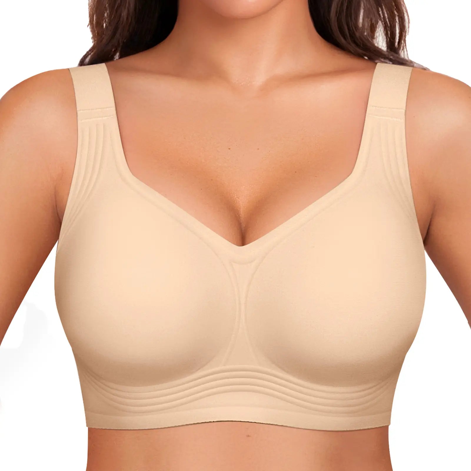 OEAK Jelly Bras Women Seamless Lift Bra Wireless Push up No Underwire Full Coverage plus Bras Comfort Supportive Sports T-Shirt Bra