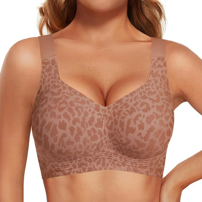 OEAK Jelly Bras Women Seamless Lift Bra Wireless Push up No Underwire Full Coverage plus Bras Comfort Supportive Sports T-Shirt Bra