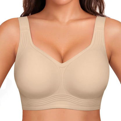 OEAK Jelly Bras Women Seamless Lift Bra Wireless Push up No Underwire Full Coverage plus Bras Comfort Supportive Sports T-Shirt Bra